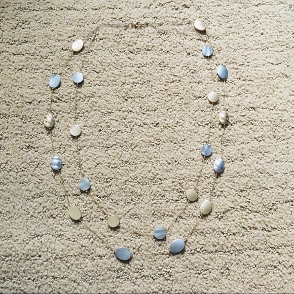 Gold and silver necklace with gold chain - Picture 1 of 4